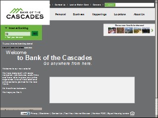 Web site www.botc.com, Bank Of The Cascades
