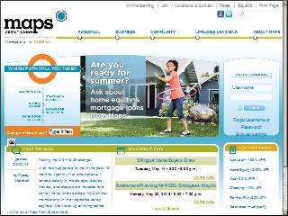 Web site www.mapscu.com, Maps Credit Union