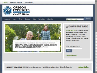 Web site www.oefcu.com, Oregon Employees Federal CU